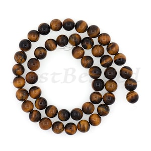 Natural Smooth Tiger Eye Beads,Round Gemstone Loose Beads for Jewelry Making Accessories 6mm 8mm 10mm 1Str