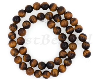 Natural Smooth Tiger Eye Beads,Round Gemstone Loose Beads for Jewelry Making Accessories 6mm 8mm 10mm 1Str
