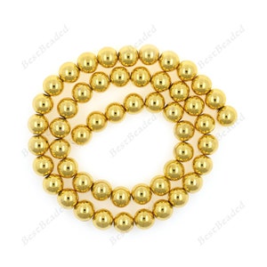 Smooth Hematite Beads,Full Strand Healing Gemstone Spacers,Round Loose Bead for Jewelry Making Supplies 1Str