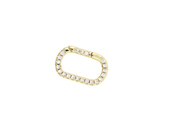 Lightweight Oval Shape Spring Clasp, Micro-Inlaid Zircon Spring Buckles, Diy Handmade Jewelry Accessories 10.6x17mm