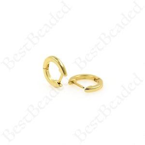 Gold Filled Huggie Hoop Earrings,DIY Minimalist Earrings,Simple Jewelry Accessories 12.5x12mm