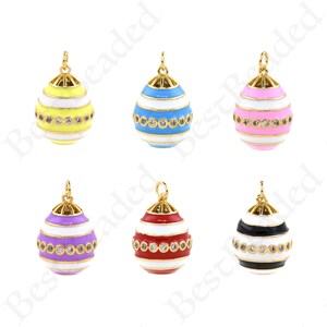 18K Filled Gold Set with Zircon Enamel Drop Pendant, Geometric Jewelry, DIY Jewelry Making Supplies, 15x22mm