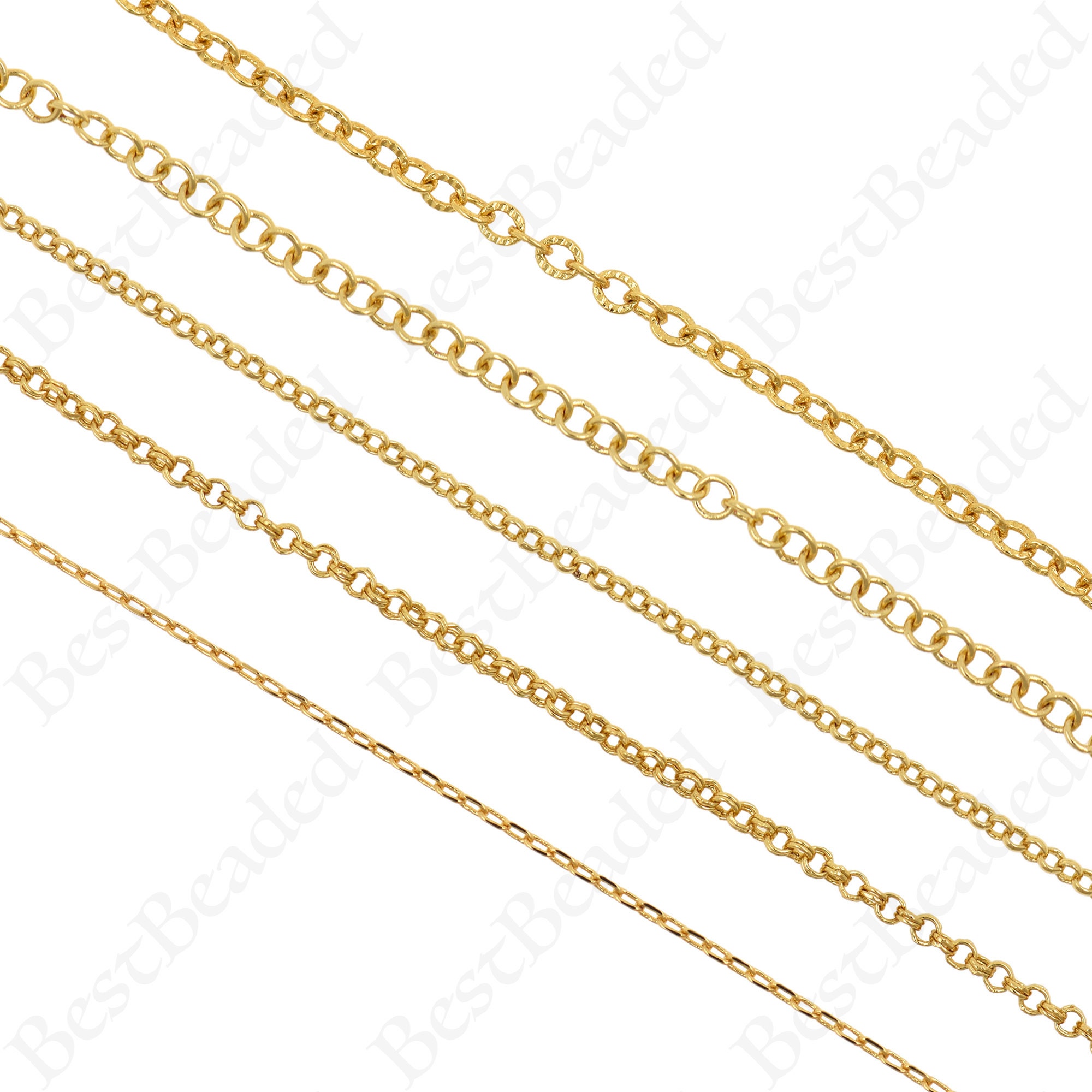 Gold Plated Circle Chain Linksbrass Round Chainoriginal Etsy UK