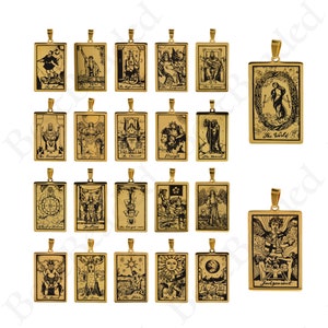 Gouden roestvrij staal Tarot kaart hanger, minimalistische tarot sieraden maken, DIY ketting maken benodigdheden 24x46mm