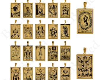 Gold Stainless Steel Tarot Card Pendant,Minimalist Tarot Jewelry Making,DIY Necklace Making Supplies 24x46mm