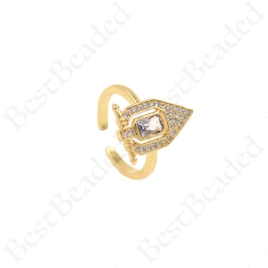 18k Gold Filled stapelbare delicate ring, verstelbare trouwring, minimalistische sieraden 22x18mm