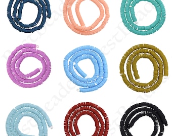 4mm/6mm8mm Heishi Beads, Polymer Clay Disc Beads, African Disc Beads, Vinyl Heishi