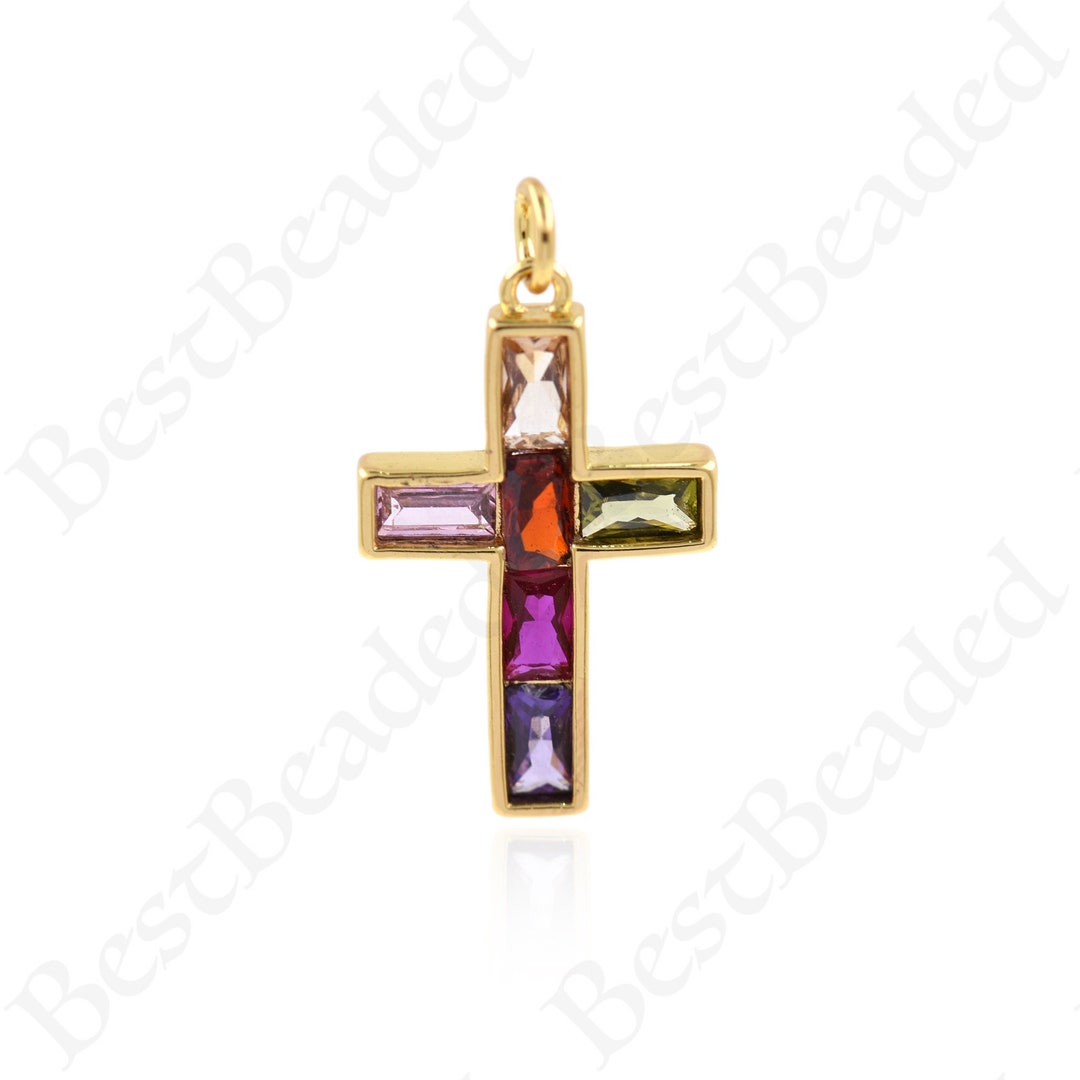 Personalized Cross Necklace Charms18k Gold Filled Christian Etsy UK