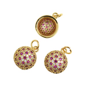 1 Pcs Wholesale Brass Half Circle Charm Pendant for Jewelry Making, 12x6mm