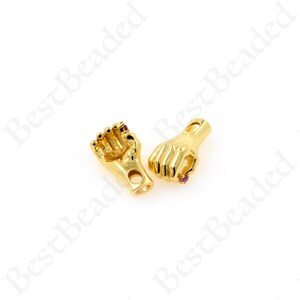 Gold gefüllt E-Hand-Charme, Yoga inspirierende Schmuck Zubehör, Heilung Hand Charms, DIY Armband/Halskette liefert 18x9mm