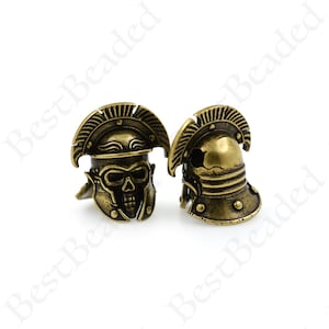 Römische Krieger Helm Perlen, Schädel Helm Überleben Armband machen liefert, DIY Paracord Zubehör 24x26mm