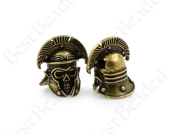 Roman Warrior Helmet Beads,Skull Helmet Survival Bracelet Making Supplies,DIY Paracord Accessories 24x26mm