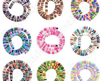 4mm/6mm8mm Round Multicolor Heishi Beads, Polymer Clay Disc Beads, Polymer clay ,Vinyl Beads,Wholesale Polymer Clay DIY Making Jewelry Bead