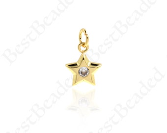 Collier en or rempli 18K avec diamants, Pendentif en or pour l’artisanat de bijoux, 12x10mm