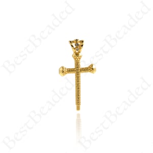 18k Gold Filled Cross Sword Charm,CZ Micro Pave Christian Cross Pendant,Personalized Jewelry Findings 26.5x14mm