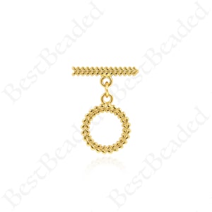 Gold Plated Wreath Toggle Clasp,Personalized Jewelry Clasp,Bracelet/Necklace Making Supplies 21x25mm