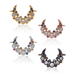 Crescent Moon Connector Pave CZ para mujeres pulsera encantos regalo 20x14mm 1pcs imagen 6