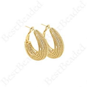 18K Gold Filled Fashion Mesh Hoop Earring,Floral hollow earrings, charm earrings,Minimalist Hoop Earrings 29x33x10.7