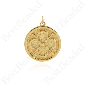 Brass Round Cupid&#39;s Arrow Pendant Gold Pendant Coin Pendant For Jewelry Making 23mm