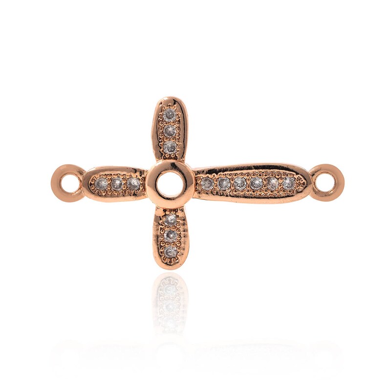 Cross Connector Charm Micro Pave CZ Bead for DIY Etsy