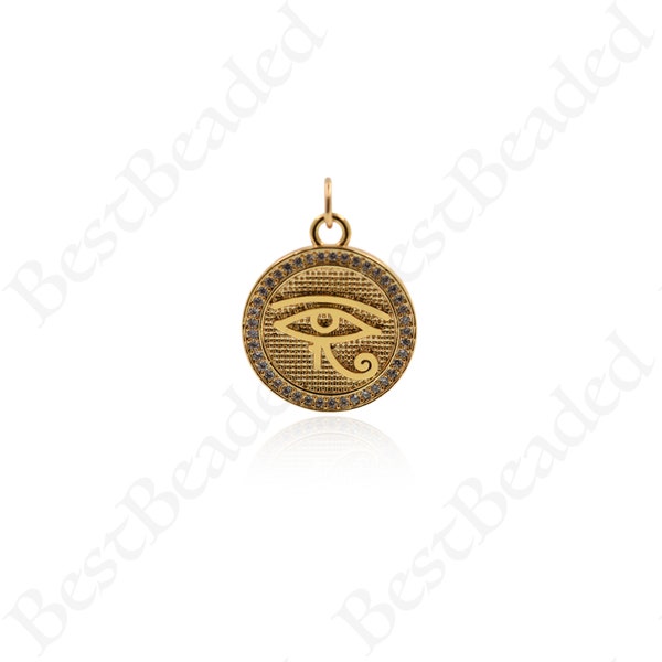 Gold Filled Eye of Horus Pendant,Egyptian Jewelry Accessories,DIY Bracelet/Necklace Charms 17x20mm