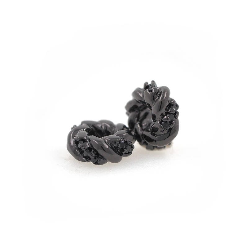 Micro Pave Black CZ Round Spacer Beads for DIY Bracelet Charms Jewelry Handmade 7mm 1PCS