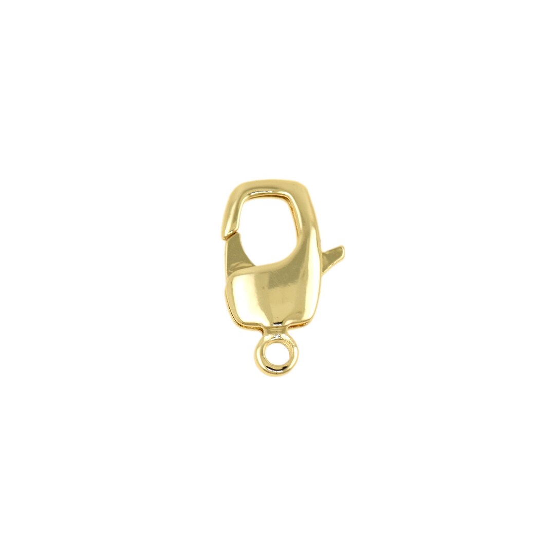 18K Gold Filled Square Clasp Component With Loop, Perfect Lobster