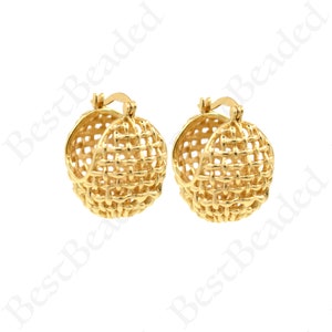 Minimalist Dainty Nest Earrings,18k Gold Filled Bird Nest Hook Earrings for Women&#39;s 22x19mm