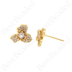 18k Gold Filled Bow Tie Stud Earrings,Simple Everyday Earrings for Men/Women's 12x10mm
