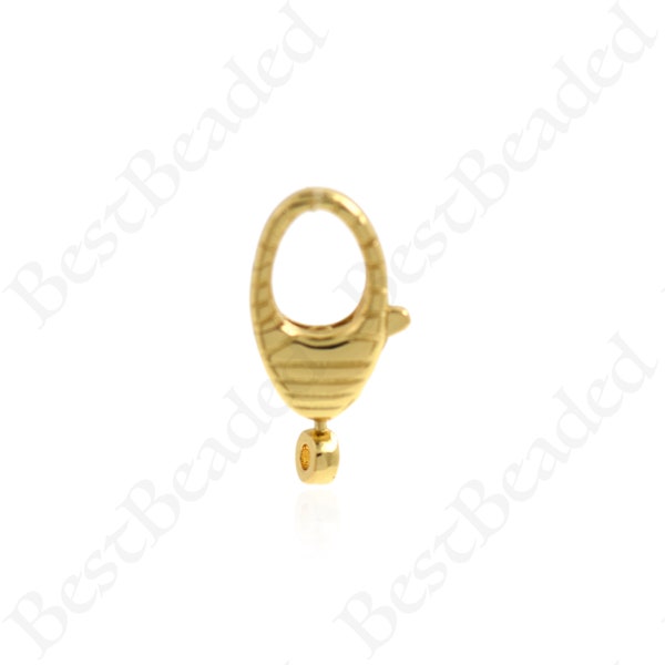 Shiny 18K Gold Filled Lobster Clasp,Lobster Claw Carabiner for DIY Jewelry Finding Necklace Bracelet