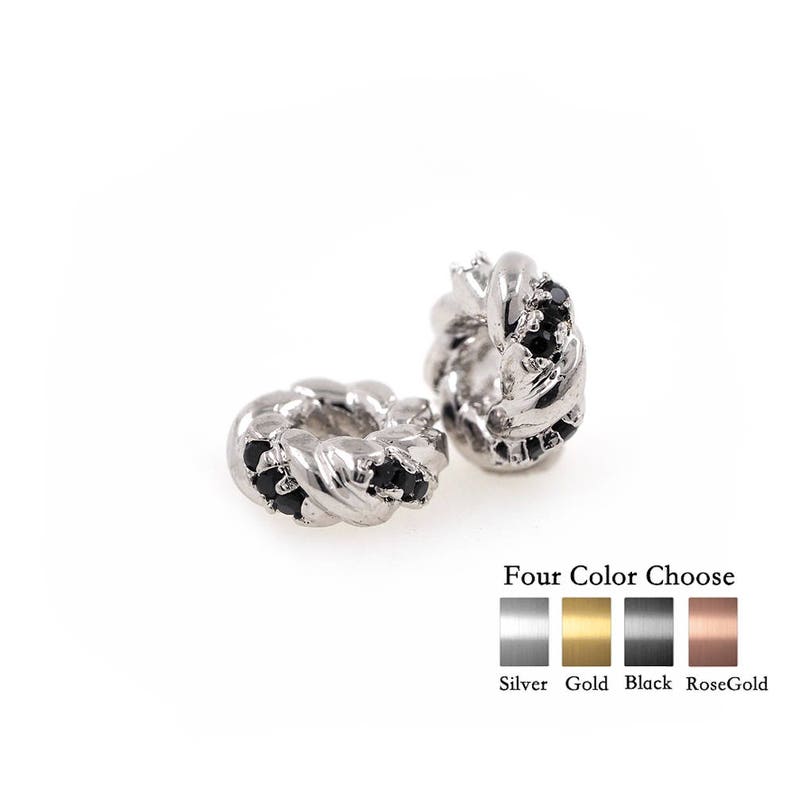 Micro Pave Black CZ Round Spacer Beads for DIY Bracelet Charms Jewelry Handmade 7mm 1PCS
