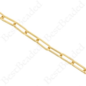 Herren Büroklammer Kette Halskette, 18k Gold Filled Oval Form Kette Halskette, einfache Schmuck Lieferungen 7mm
