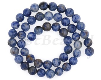 Natürliche blaue Fleck Jasperperlen, melierte voller Strang Runde glatte Edelstein Lose Perlen, Schmuckzubehör 6mm 8mm 10 mm 1Str