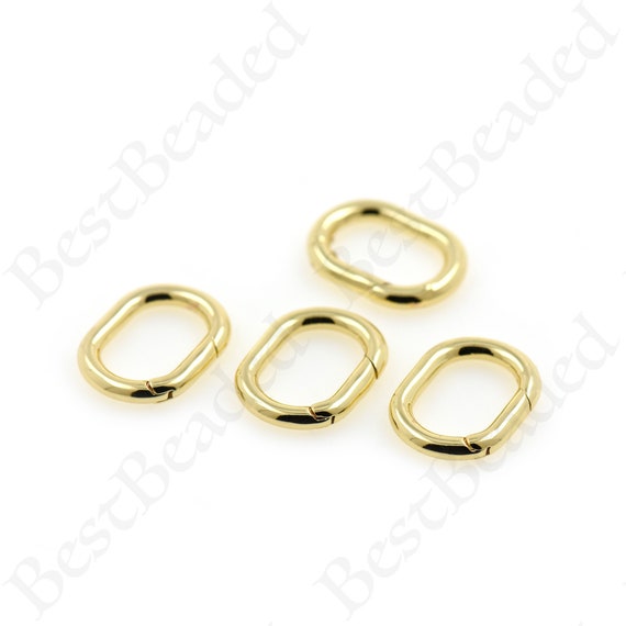 18K Gold Spring Carabiner Clasp,Oval Shape Spring Clasp,Personalized Handmade Accessories 15x20mm 10Pcs 