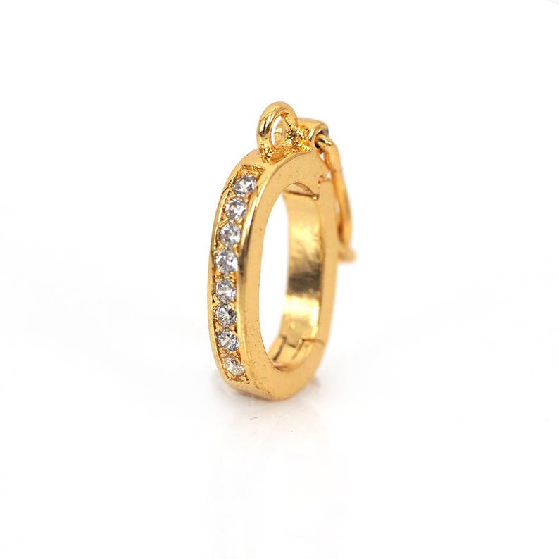 Micro Pave CZ Bail Clasp,Bracelet Charms Clasp Beads,Cubic Zirconia for Earring Clasp,DIY Handmade Jewelry 10x14mm Gold