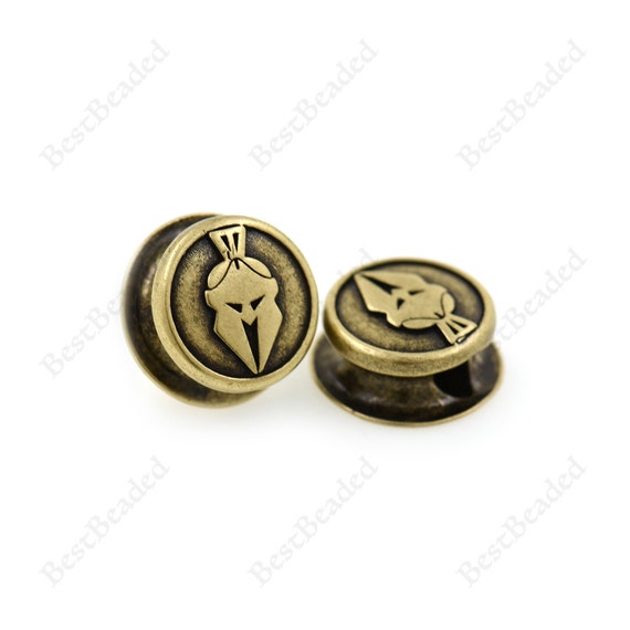 2Pcs Spartan Warrior Beads,550 Paracord Jewelry Accessories,DIY Lanyard Keychain Charms 20x9mm