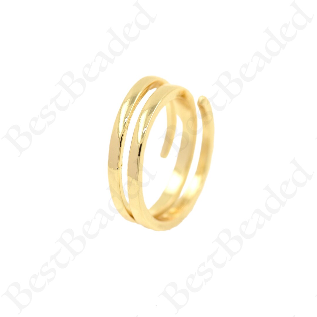 Simple Built Up Rings Simple Wrap Stackable Rings,18k Gold Filled Adjustable Ring,diy ...