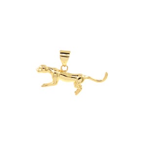 18K Gold Filled Wildlife Necklace,Money Leopard Pendant, Feline Charm, Leopard Charm,  DIY Jewelry Supplies，26.5x13mm