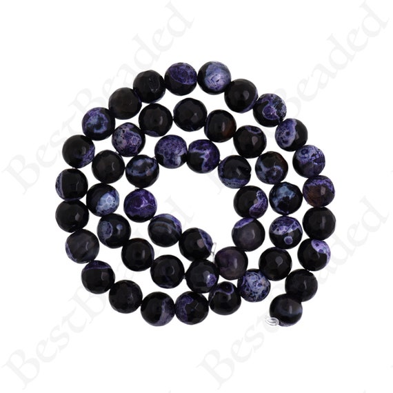 Gemstone Jewelry Beads Bulk Supplies, Natural Purple Stripe Agate