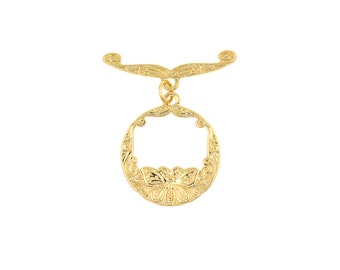 Gold Filled Toggle Clasp,Round Brass OT Clasp,Original DIY Jewelry Clasp   40.5x33.5mm
