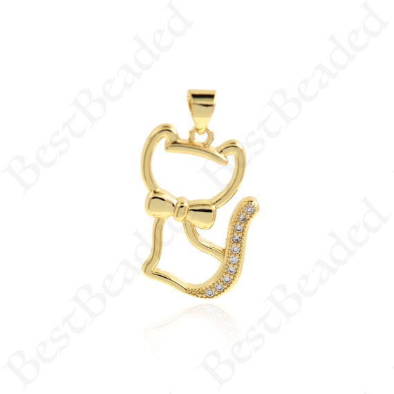 Collana Con Ciondolo Gatto In Cristalli Cechi E Strass - Placcata Argento, Lunghezza Regolabile 45+5 Cm, Regalo Per Ragazze - 3