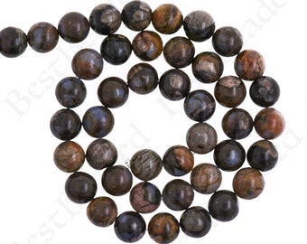 Brown Stripe Agate Beads Smooth Round • Natural  Agate Beads •  DIY Jewelry Making for Bracelet Necklace