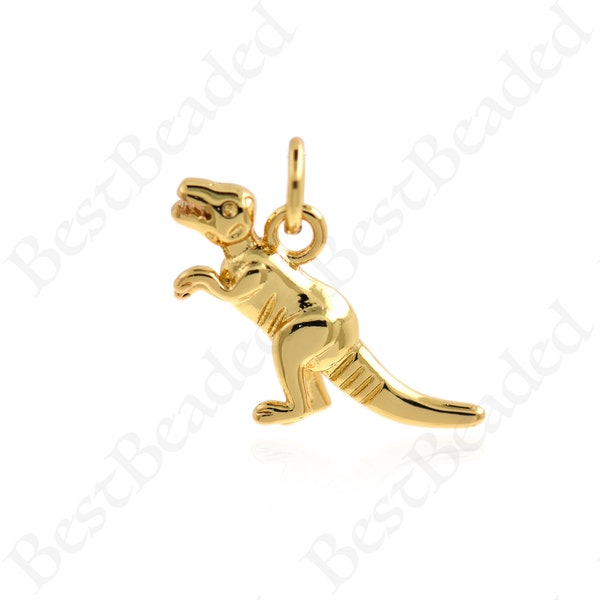 Minimalist Dinosaur Pendant Dinosaur Shape CZ Zircon Pendant Earring Necklace Charm, DIY Discovery