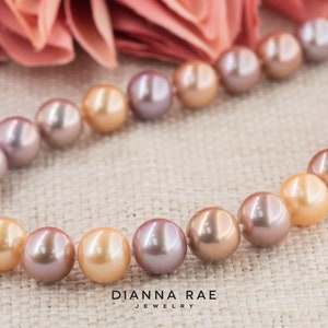 Graduated Variegated Pearl Pink Edison Strand