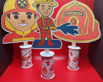 Fire Fighter Birthday Centerpieces