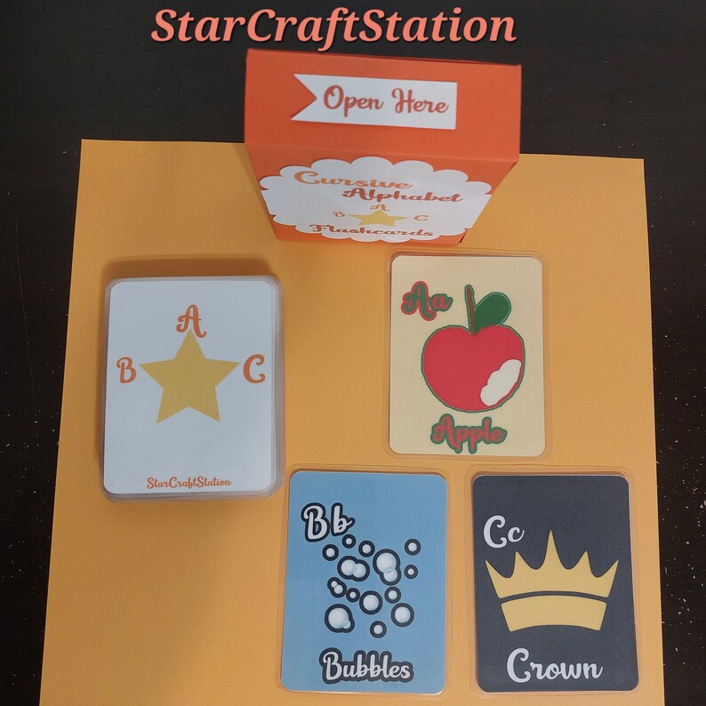 Cursive Alphabet Flash Cards - Etsy