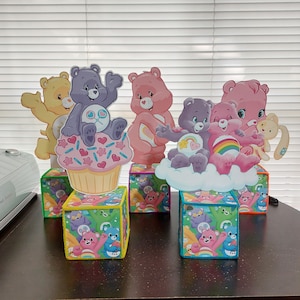 JEWELESPARTY 10PC PARTY GIFT BOX CARE BEARS FAVOR CANDY SNACK LOOT SET  DECORATIONS SUPPLIES THEME IDEA CELEBRATION HAPPY BIRTHDAY