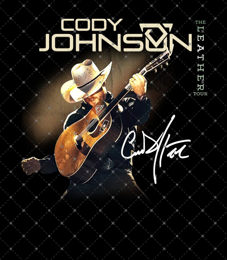 Vintage Cody Johnson PNG, the Leather Tour 2024 Png, Country Music Png