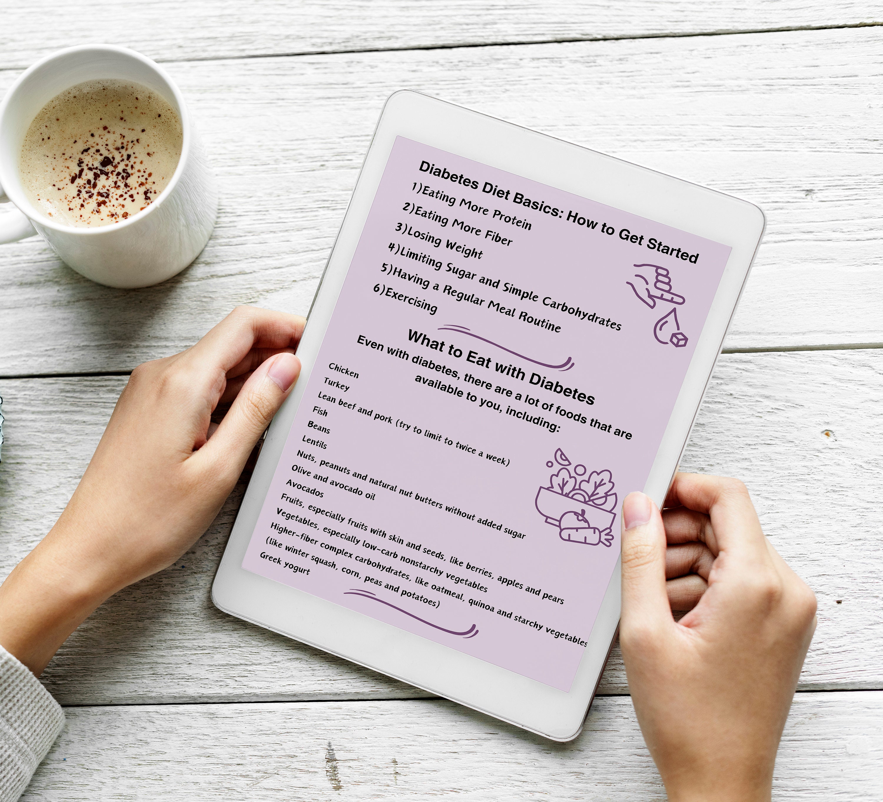 Diabetes Meal Planner Recipe Card Template Diet Advice Weekly Daily