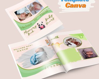 Zwillinge Baby Tagebuch Vorlage Jungen Fotoalbum Baby Memory Buch Individuell personalisierte Baby Journal Art printable